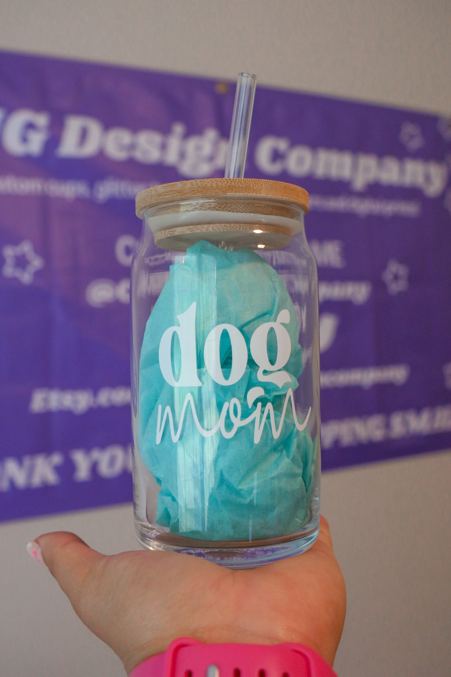 Dog Mom Glass Can