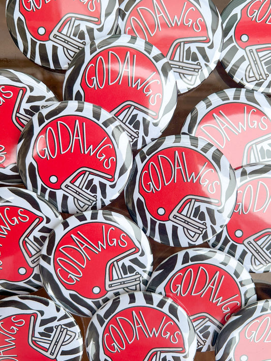 Zebra Georgia Game Day Button